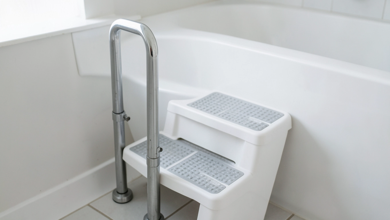 Schodki do wanny z poręczą