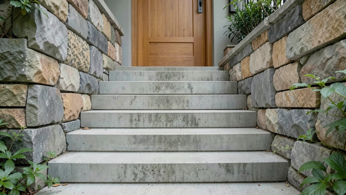 Schody do domu zewnętrzne betonowe