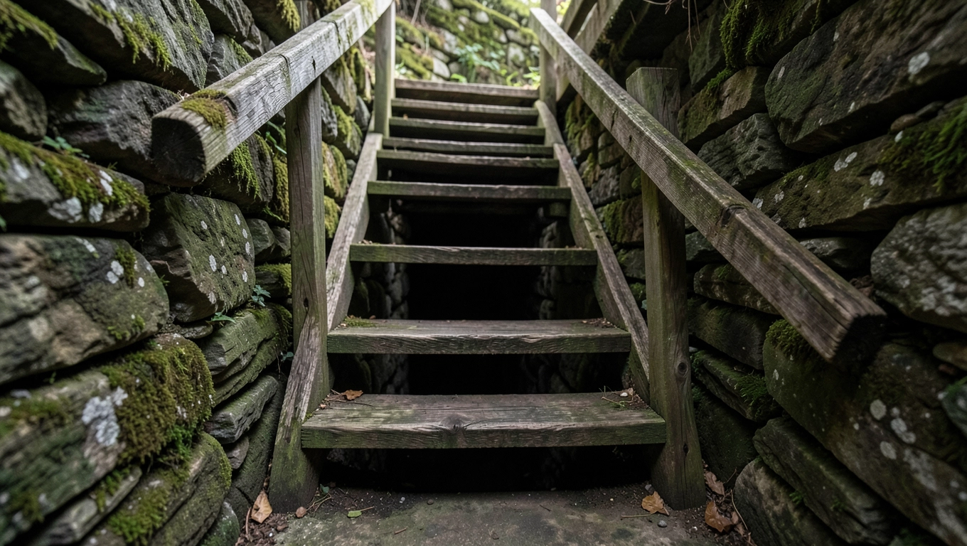 Schody do piwniczki ziemianki