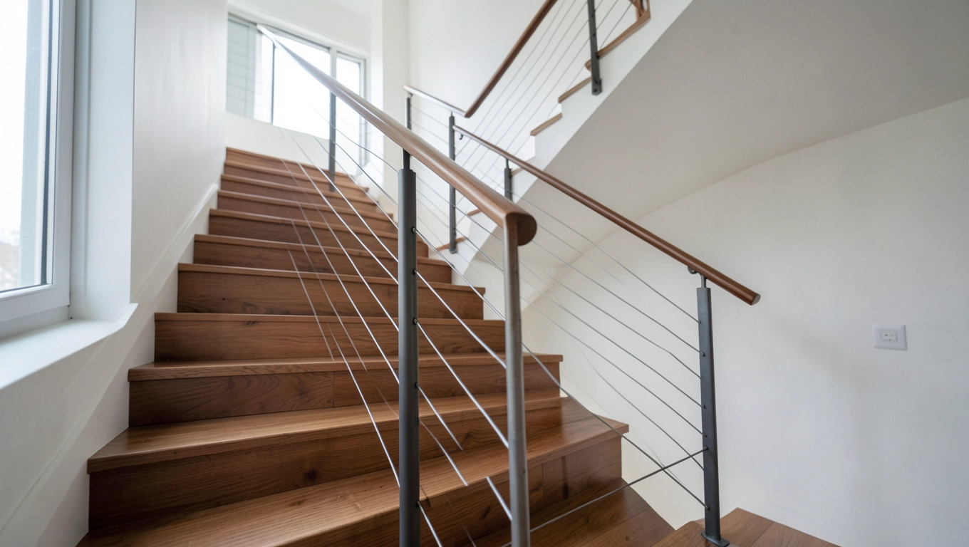 Schody drewniane nowoczesne balustrady