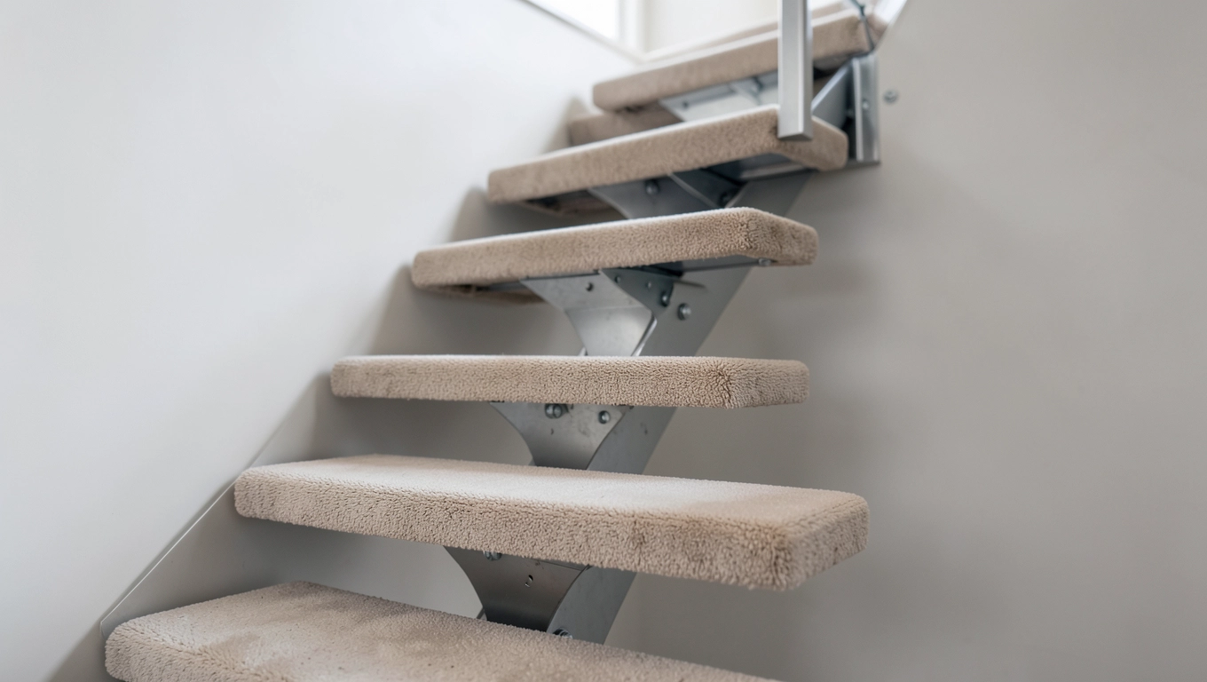 Schody dywanowe na konstrukcji metalowej