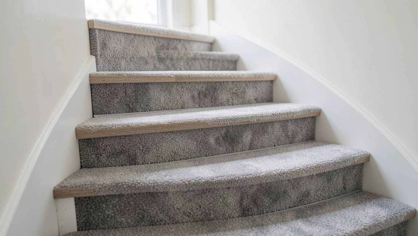 Schody dywanowe z paneli winylowych