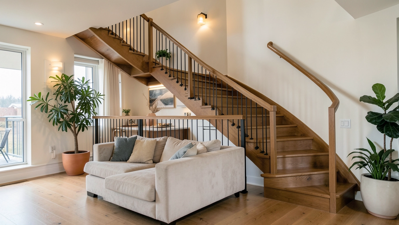 Schody na antresolę w salonie
