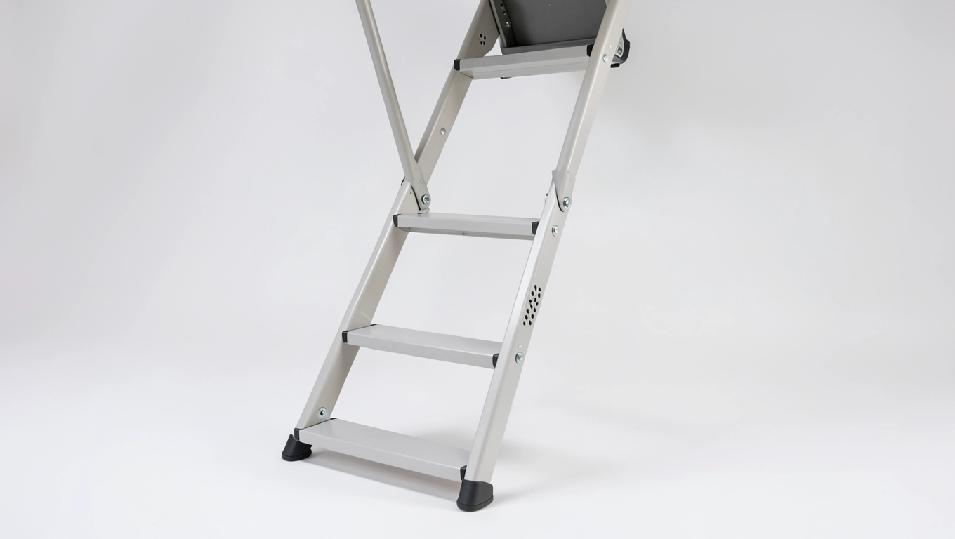 Schody strychowe składane z poręczą