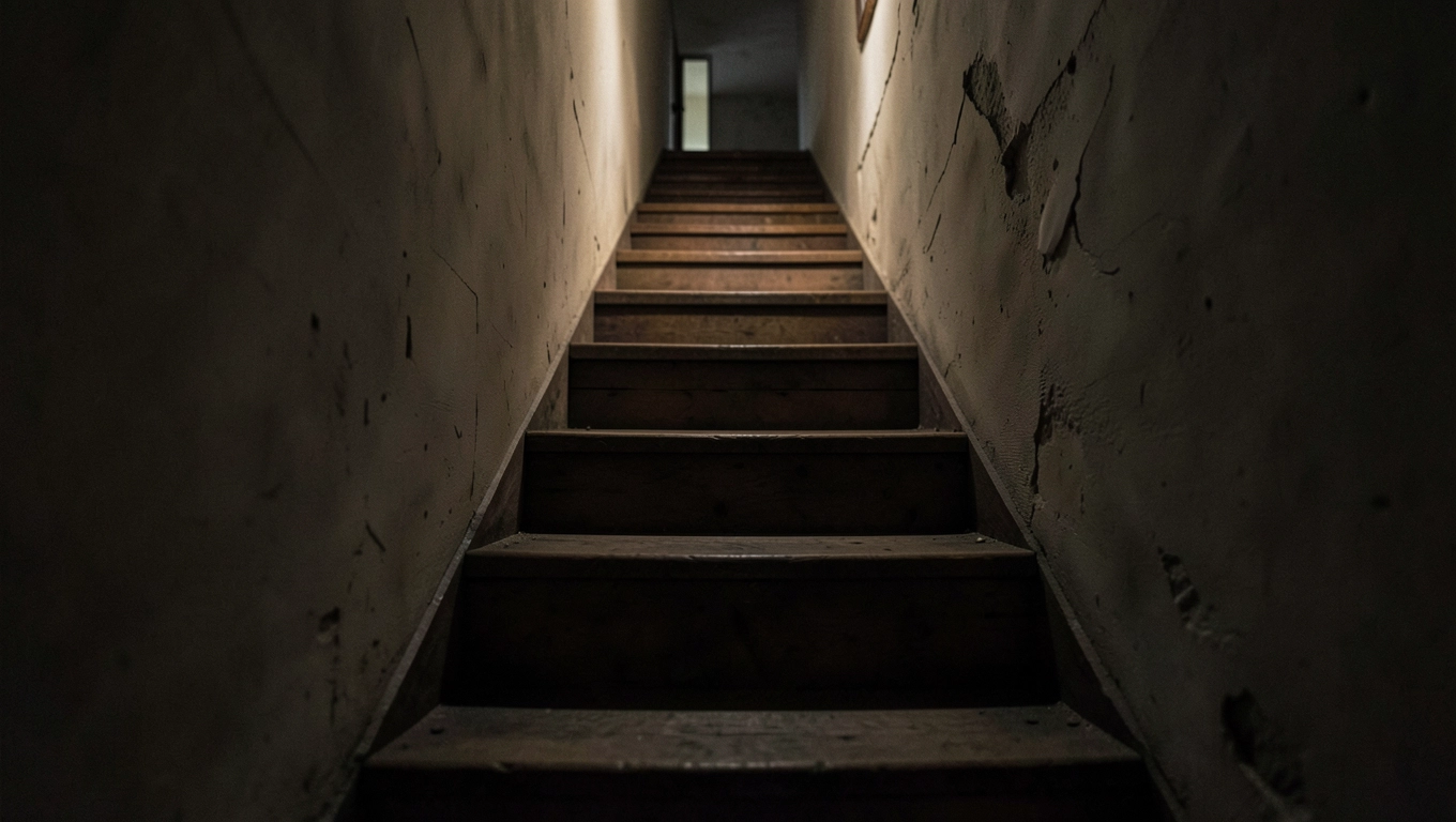 Schody w wąskim korytarzu