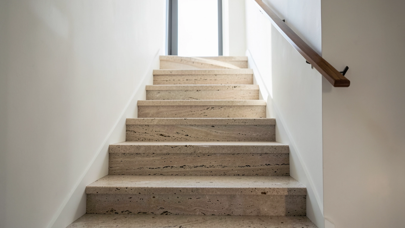 Schody wewnętrzne z kamienia naturalnego