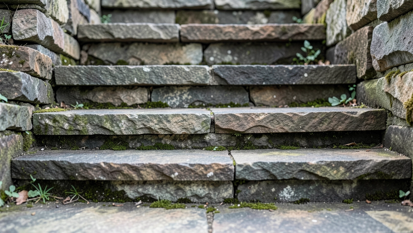 Schody z kamienia łupanego