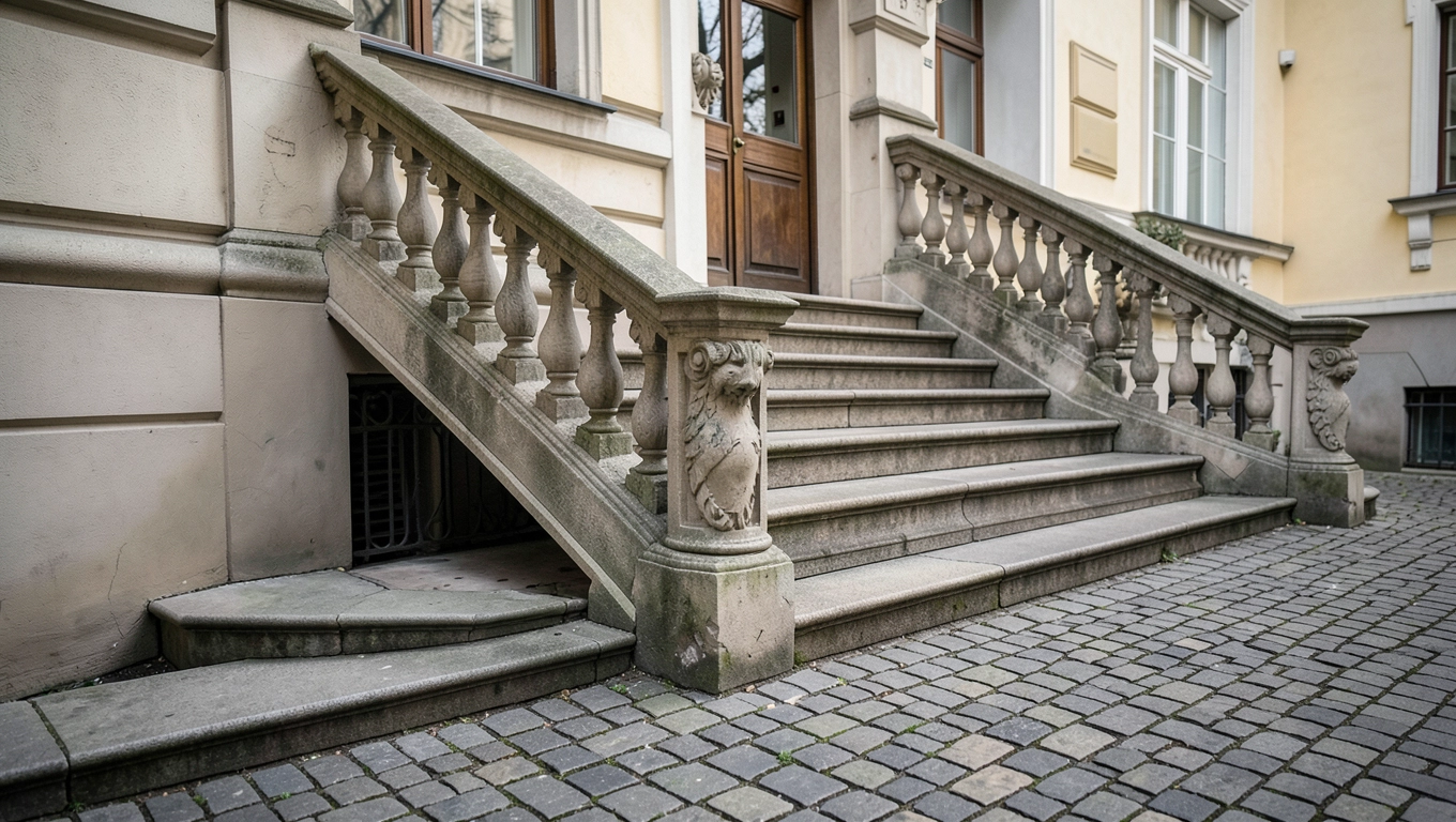 Schody z palisady i kostki