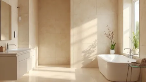 beżowa glazura do łazienki