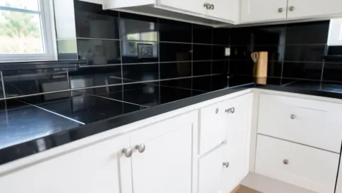 Biała Kuchnia Czarny Blat Jakie Płytki