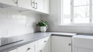 Biała Kuchnia Szary Blat Jakie Płytki