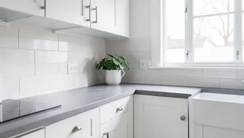 Biała Kuchnia Szary Blat Jakie Płytki