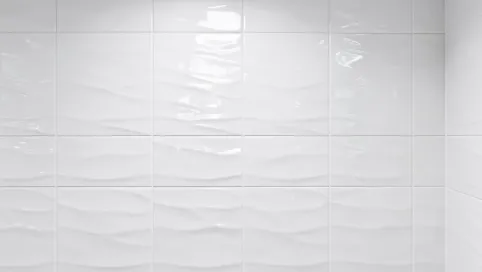 Białe płytki 3D do łazienki