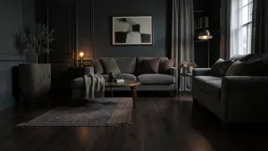 Ciemne panele podłogowe aranżacje