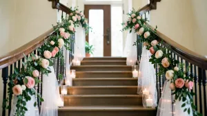 Dekoracja schodów na wesele