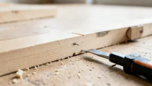 Deską podłogowa lita montaż