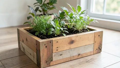 Doniczka z paneli podłogowych