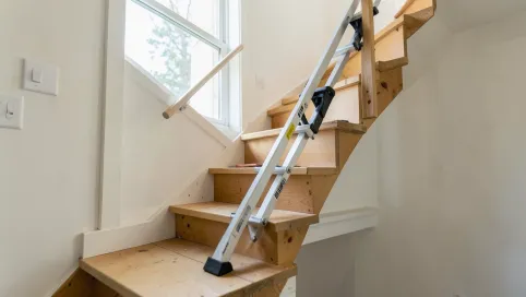 Drabina na schody z podestem