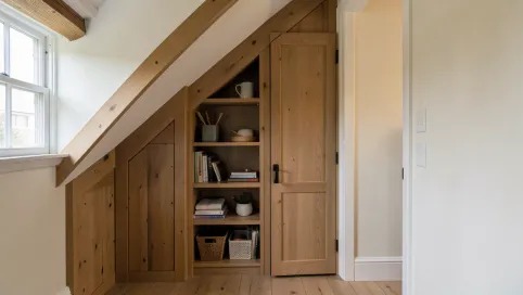 Drzwi do schowka pod schodami