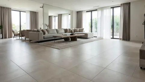 Duże płytki podłogowe do salonu