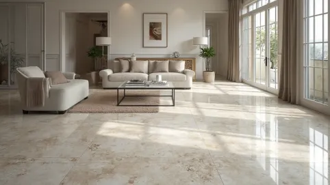 gres polerowany w salonie