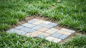 Jak położyć płytki na trawie