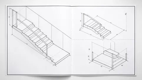 Jak rozrysować schody ze spocznikiem