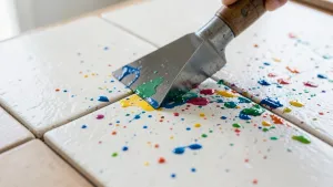 jak usunąć farbę z płytek gresowych