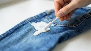 Jak usunąć klej z jeansów