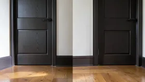 Jaki kolor listew przypodłogowych do ciemnych drzwi