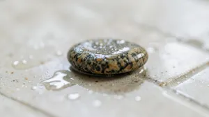 Kamień na płytkach pod prysznicem