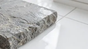 Kamień na płytkach w łazience