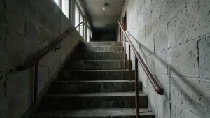 Klatka schodowa w bloku z wielkiej płyty