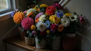 Kwiaty pod schodami w domu