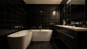 Łazienka Z Ciemnymi Płytkami