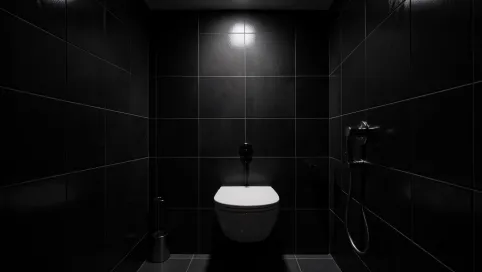 Mała łazienka ciemne płytki