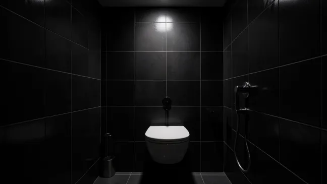 Mała łazienka ciemne płytki