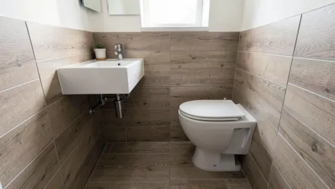 Mała łazienka płytki drewnopodobne
