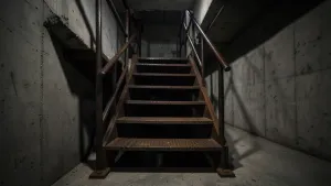 Metalowe schody do piwnicy
