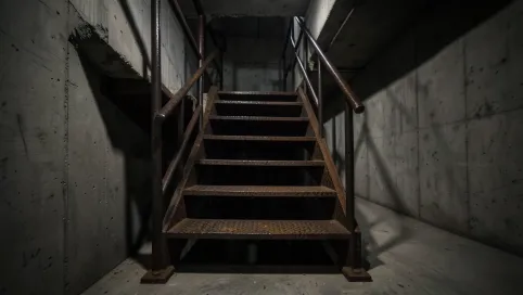Metalowe schody do piwnicy