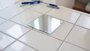 Montaż lustra na płytkach