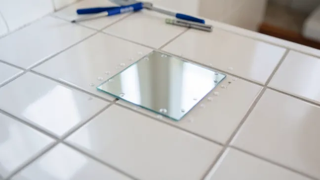 Montaż lustra na płytkach