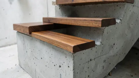 Montaż stopni drewnianych na schodach betonowych cena