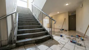 Mycie klatki schodowej w bloku