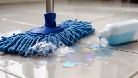 Mycie podłogi płynem do płukania