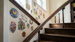 Naklejki na ścianę przy schodach