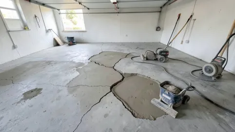 Naprawa posadzki betonowej w garażu