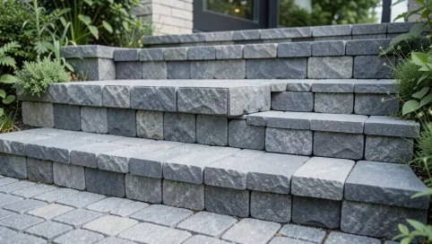 Nowoczesne schody z kostki brukowej