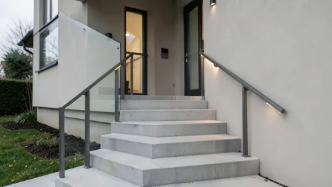 Nowoczesne schody zewnętrzne do domu