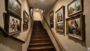 Obrazy na klatce schodowej